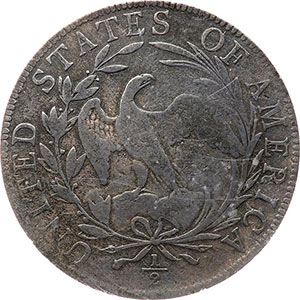 1796 Draped Bust Half Dollar. Small Eagle. O-101, T-1. Rarity-5. 15 Stars.  VF-35 (PCGS).