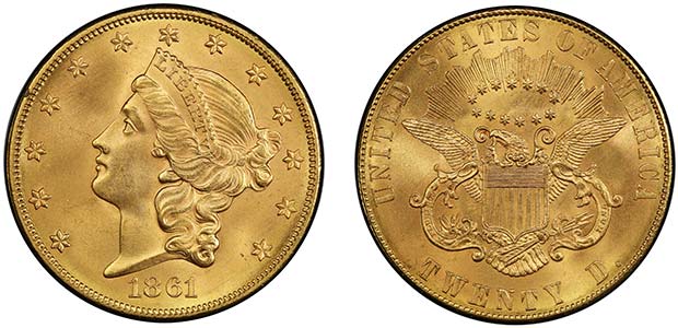 1861 $20 Paquet MS67 PCGS. CAC.... Liberty Double Eagles | Lot #3471 ...